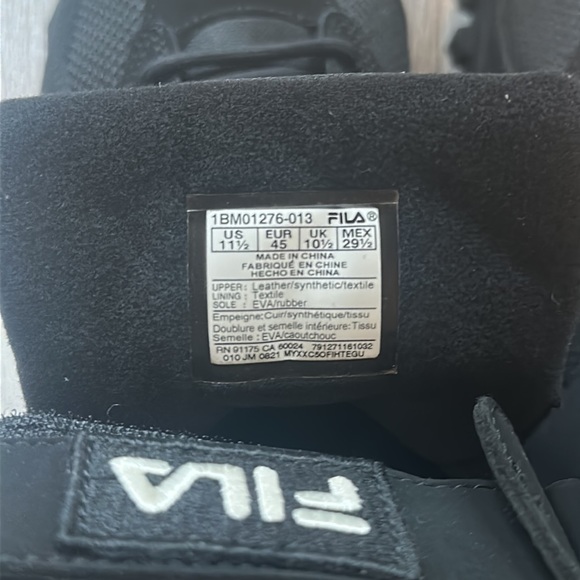 Fila  YAK Trainer Hiking Boots Men Sz 11.5 Black NEW (No Box) - Picture 10 of 13